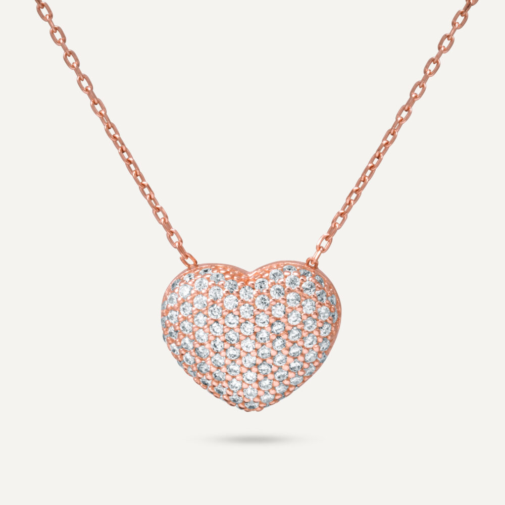 Love Heart Rose Gold Necklace - Image 3