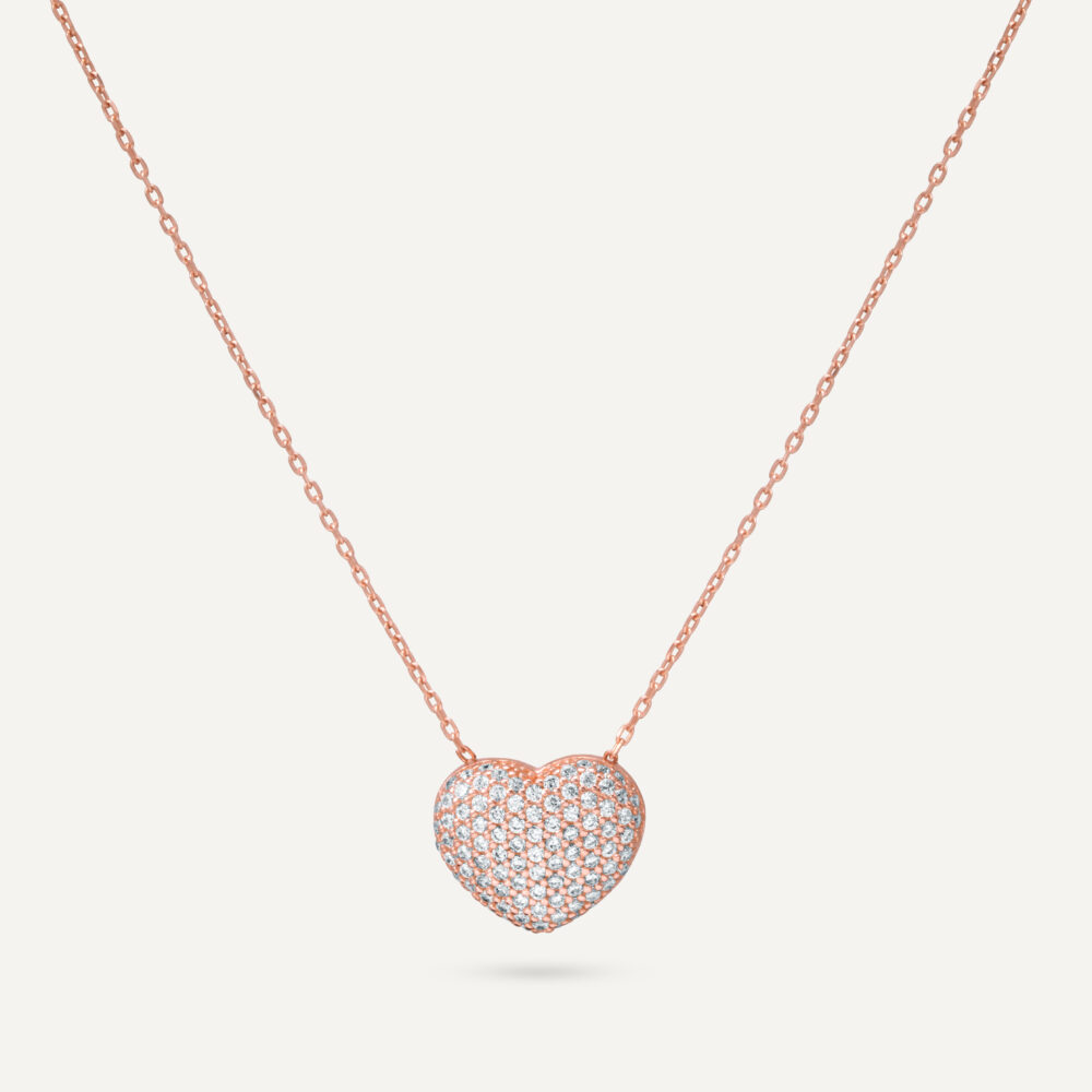 Love Heart Rose Gold Necklace