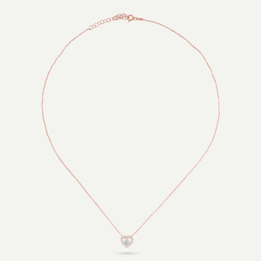 Heart Rose Gold Necklace - Image 4