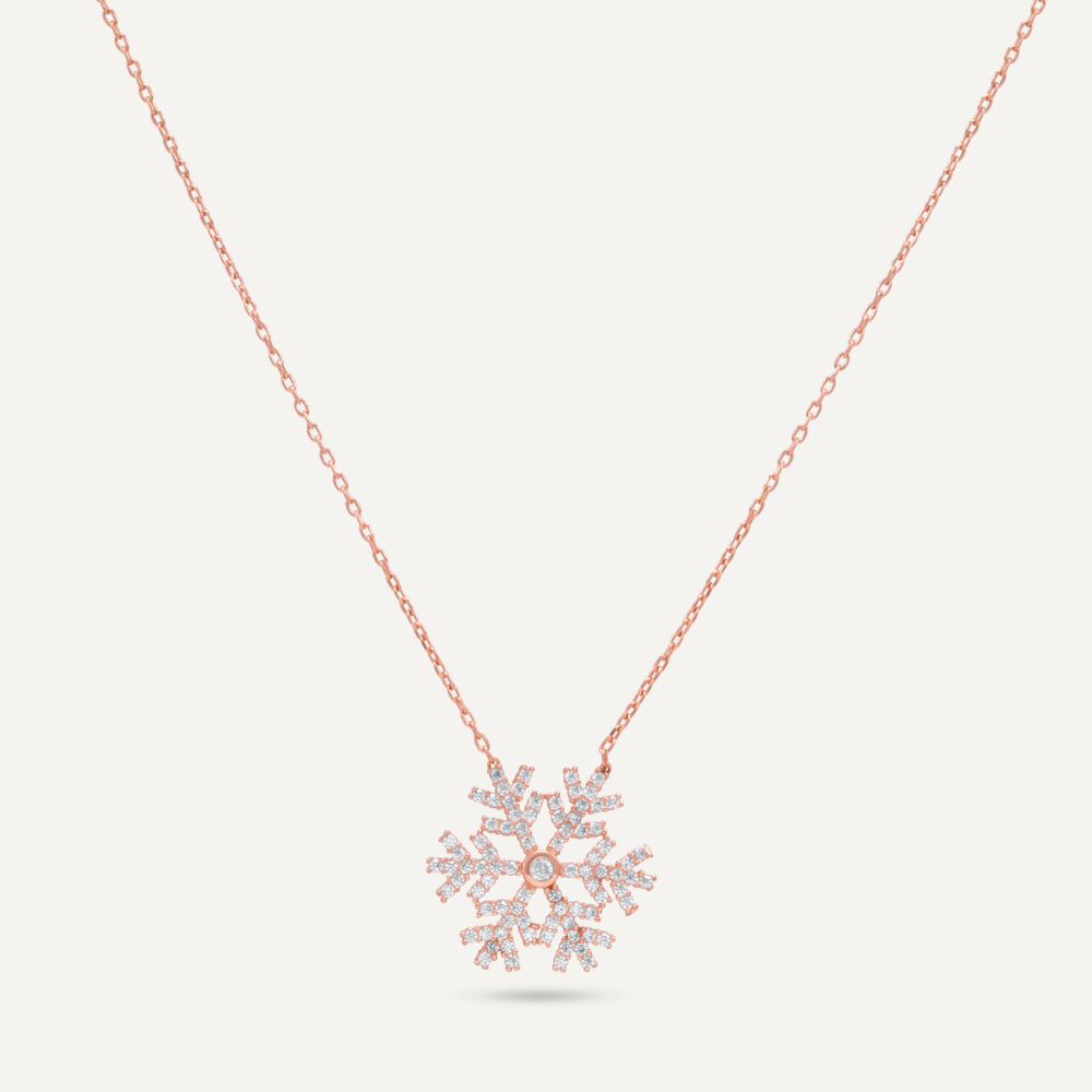 Snow Princess Rose Gold Necklace